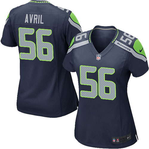 Women's Game Cliff Avril Nike Jersey Navy Blue Home - #56 NFL Seattle Seahawks